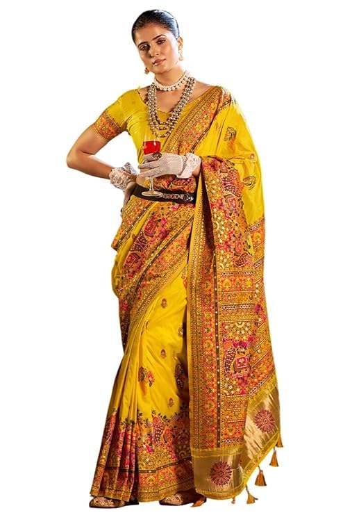 Women's Original Kanjivaram Pure Soft Silk Pashmina Silk Kanchi Pattu Hand Weving Designer Fancy Saree With Unstich Blouses Piecs - Image 2