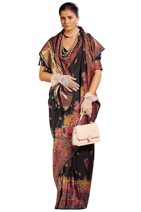 Women's Original Kanjivaram Pure Soft Silk Pashmina Silk Kanchi Pattu Hand Weving Designer Fancy Saree With Unstich Blouses Piecs - Image 5
