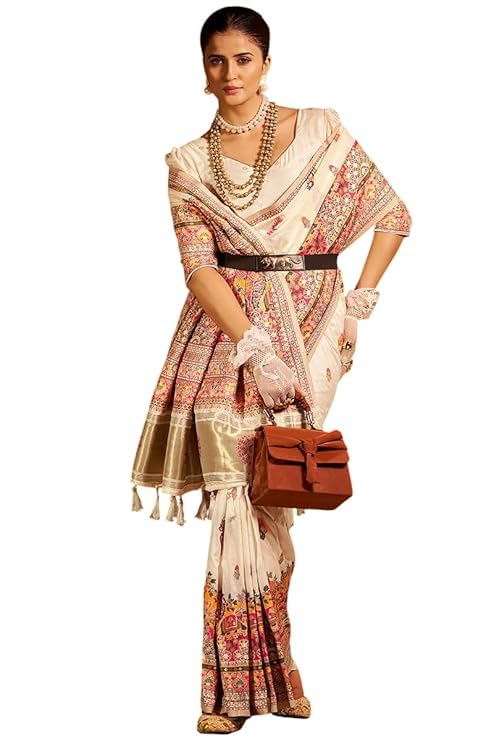 Women's Original Kanjivaram Pure Soft Silk Pashmina Silk Kanchi Pattu Hand Weving Designer Fancy Saree With Unstich Blouses Piecs - Image 4