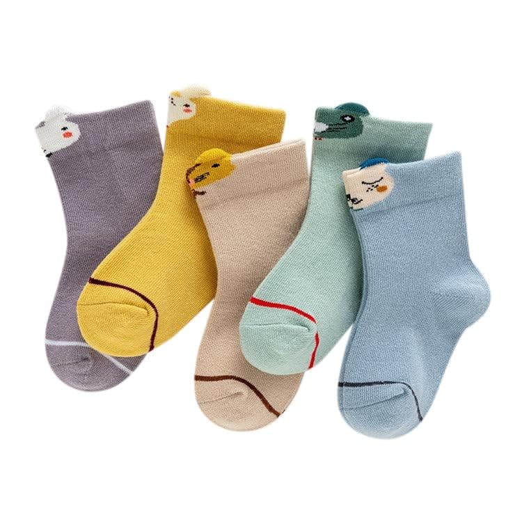 Colourful Socks for Kids, Crew length, Soft Pure Cotton, Lightweight & Breathable, 1 to 9 Years, Pack of 5, Designer socks - Image 3
